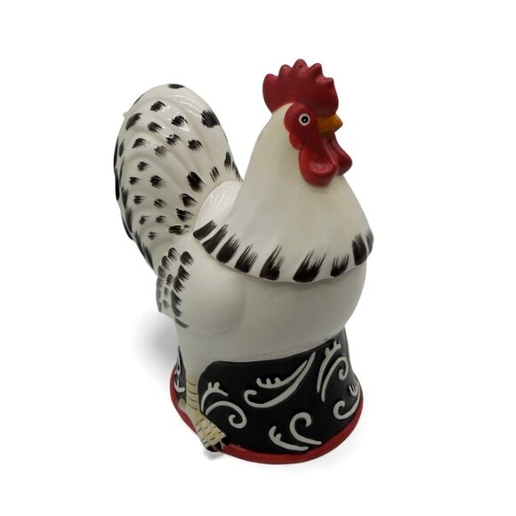 TOSCANA Adamo Ceramic Rooster Cookie Jar Italy Rustic Farmhouse 10" - As Is - Picture 3 of 15
